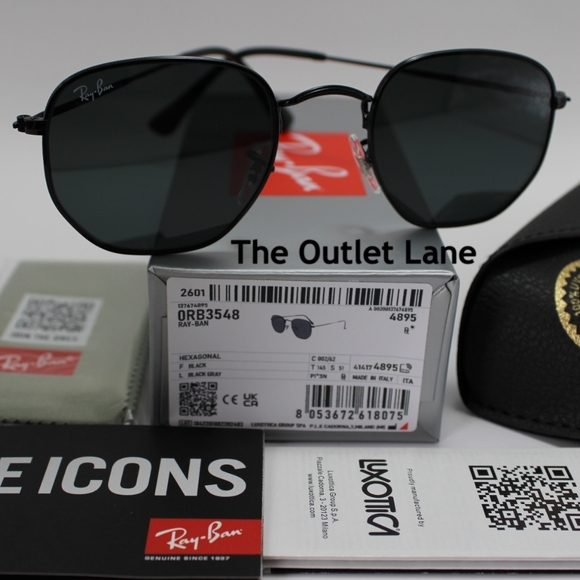 Model Display Ray-Ban Hexagonal Black RB3548N - Picture 14 of 16